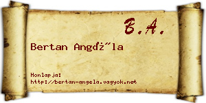 Bertan Angéla névjegykártya